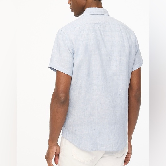 NWT / J.crew Factory Short-sleeve slim linen-blend shirt /B004 - Picture 6 of 7